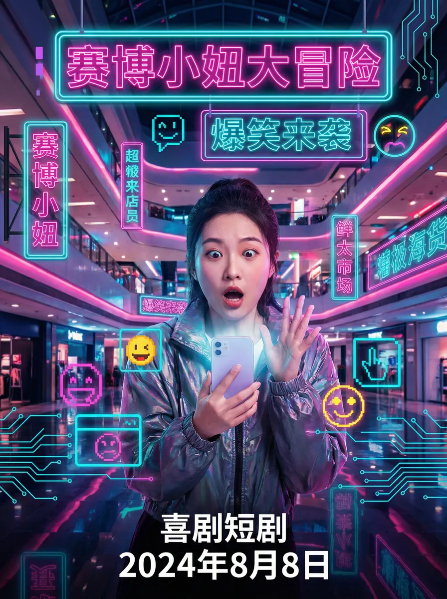 忧忧网 搞笑喜剧短剧 - 赛博小妞大冒险海报